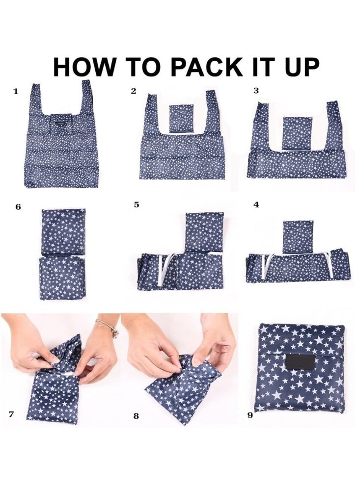 أكياس التسوق للبقالة القابلة لإعادة الاستخدام - أكياس التسوق الصديقة للبيئة القابلة للطي (4 حزمة) مقاومة للماء وغسالة الآلة - Image 3